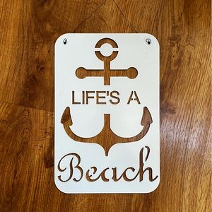 “Life is a Beach” Aluminum Wall Decor Sign
